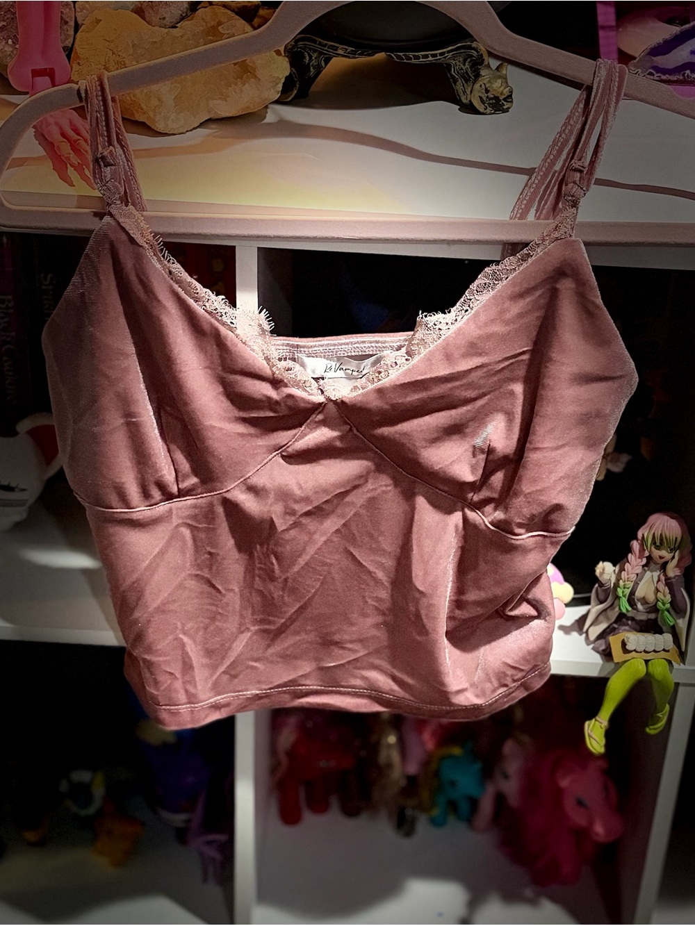Revamped Dusty Rose Lace-Trim Camisole